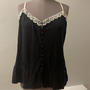 DKNY buttoned peplum tank top